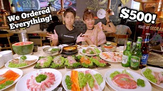 $500 PREMIUM Korean BBQ Mukbang! | WE ORDERED EVERYTHING?! | BEST Charcoal KBBQ in Singapore?!