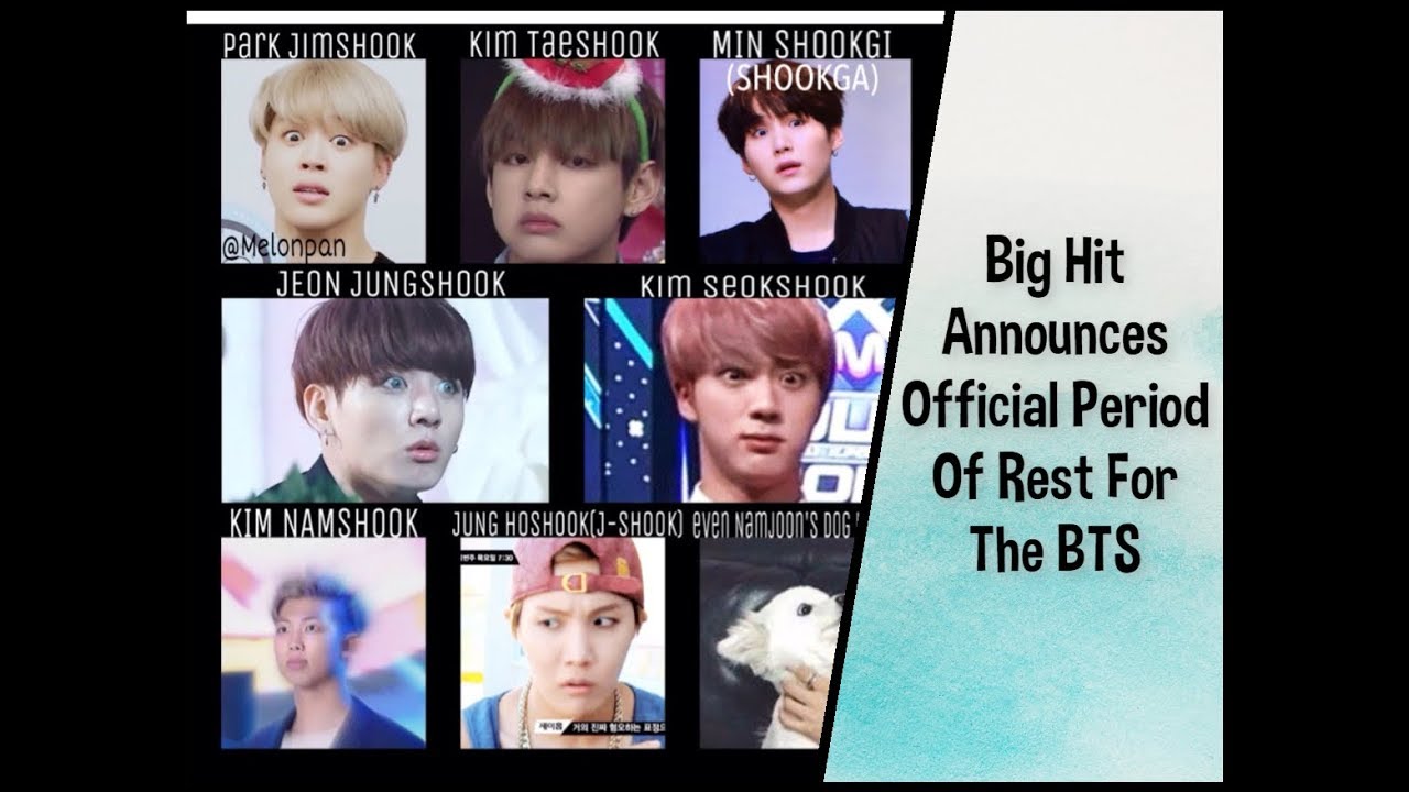 Big Hit Announces Official Period Of Rest For The BTS Members - YouTube