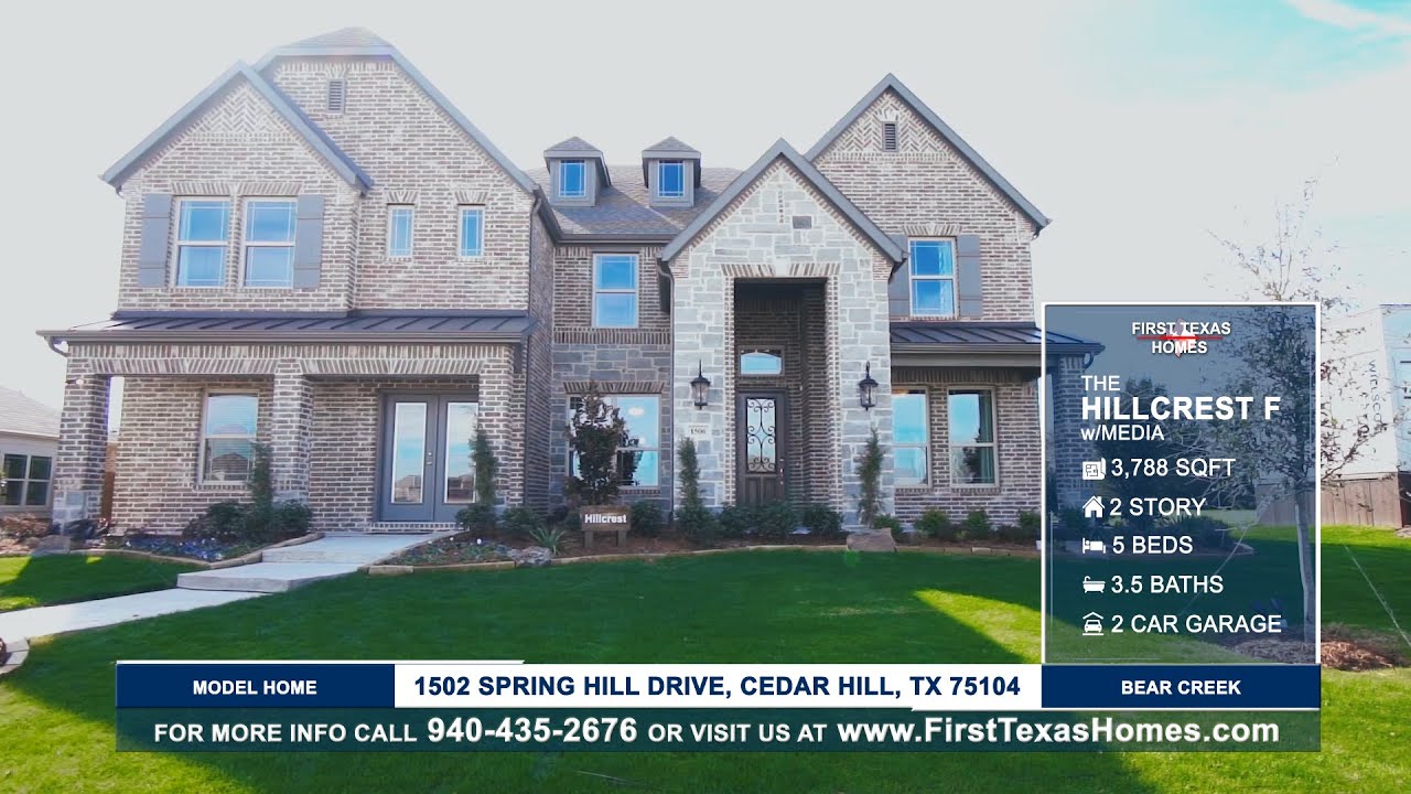 First Texas Homes Model Bear Creek Hillcrest F w/Media (2022) YouTube