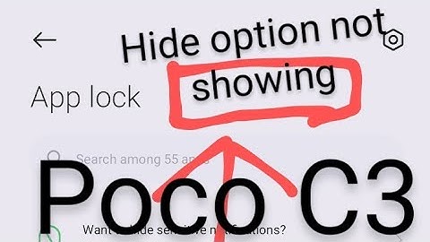 Poco c3 app hide kaise kare| how to hide apps in poco c3