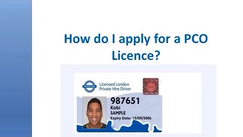 How do I apply for PCO licence?