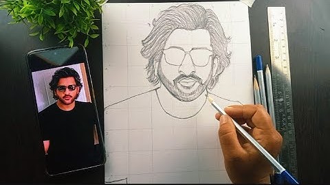 How To Draw MS Dhoni, Outline Tutorial, Mahi drawing pencil, महेंद्र सिंह धोनी को चित्र कैसे बनाए
