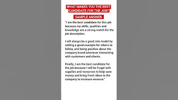 WHAT MAKES YOU THE STANDOUT CANDIDATE? (Job Interview Questions and ANSWERS!) #interviewquestions