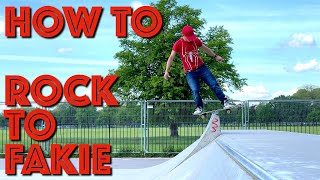 How to Rock to Fakie on a skateboard