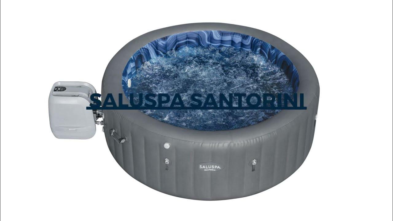 SaluSpa Santorini HydroJet Pro Inflatable Hot Tub Spa with ColorJet LED