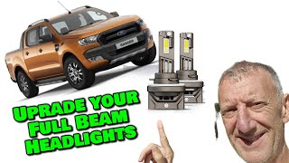Ford Ranger High Beam LED Upgrade Headlight Bulb Installation
