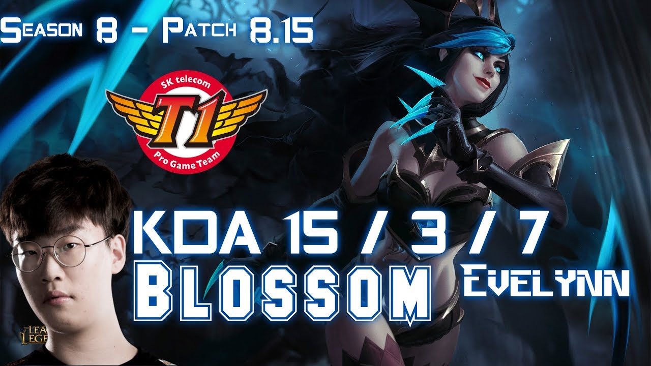 SKT T1 Blossom EVELYNN vs LEE SIN Jungle - Patch 8.15 KR Ranked