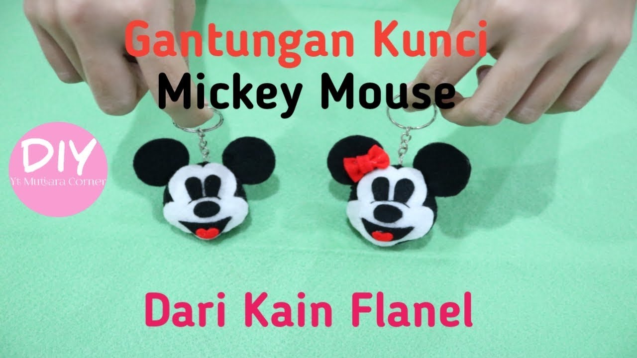 DIY Tutorial  Membuat  Gantungan  Kunci Mickey Mouse dari  