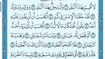 سورة البلد مكتوبة بصوت ماهر المعيقلي