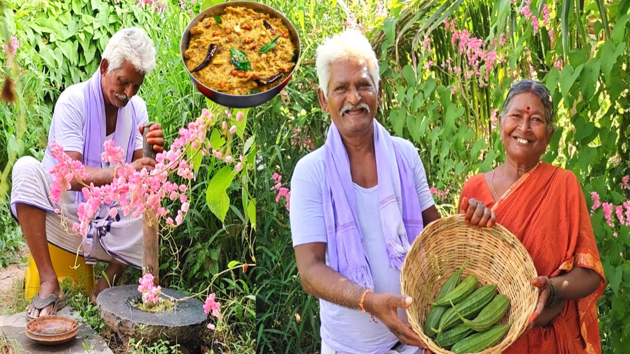 బీరకాయ రోటీ పచ్చడి తో Omelette 😋 | Beerakaya Roti Pachadi Recipe ⁠| Cooking and Farming