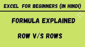 Difference Between ROW And ROWS Function In Excel (In Hindi)