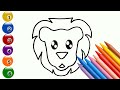 How to draw and color  Lion face