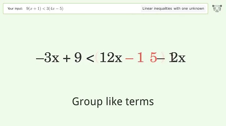 Solving Linear Inequalities: 9(x+1) is Smaller Than 3(4x-5)
