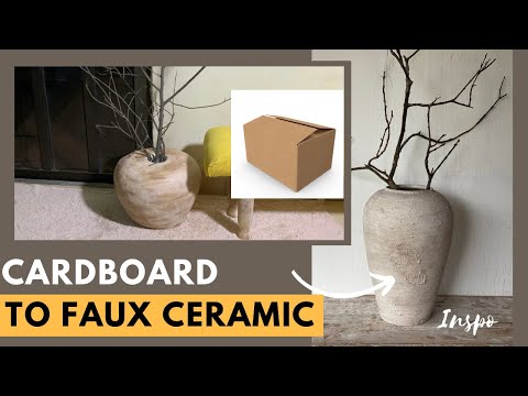 HOW TO CREATE FAUX CERAMIC ANTIQUE EFFECT WITH CARDBORD  | DIY AGED VESSELS | Recycling ideas
