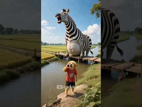 The Poor Puppy Rescue Zebra From Bridge Puppy Rescue Zebra Bridge Animals Funny