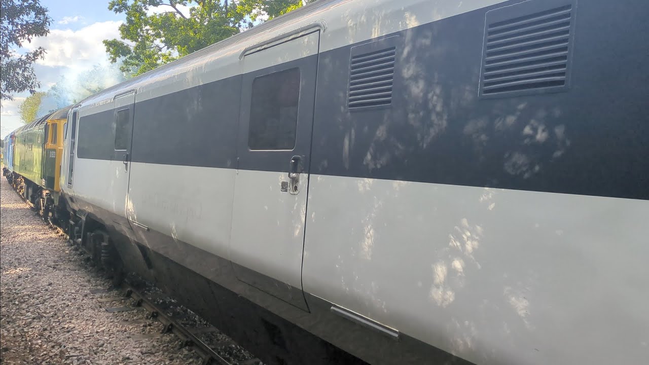 37501 + 47596 and 20007 + 20205 operating 1D16 depart Wymondham Abbey at 