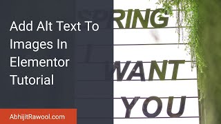 Add Alt Text To Images In Elementor Tutorial