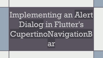 Implementing an Alert Dialog in Flutter