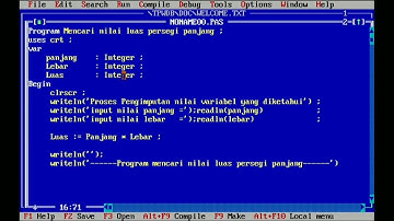 Uas logika dan algoritma program Mencari luas persegi panjang | pascal