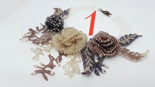 : Necklace/Beaded necklace/DIY necklace/Beaded/   /beaded rose necklace 1