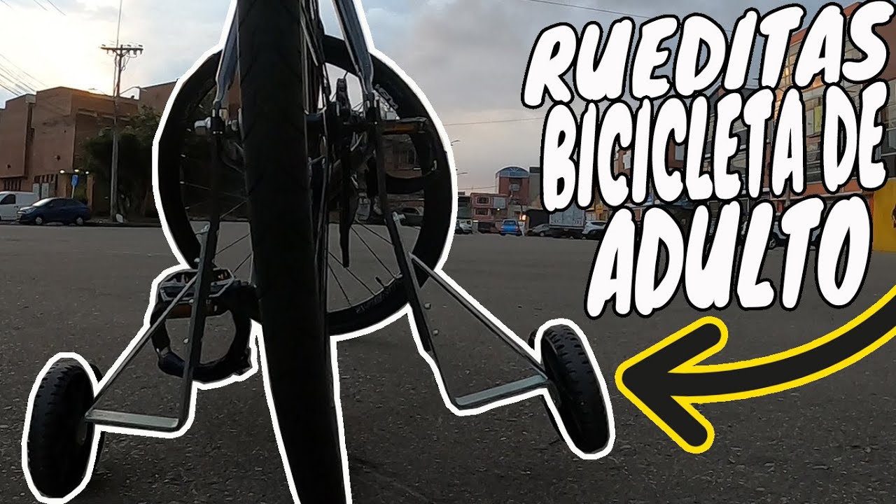 Ponemos rueditas auxiliares en una bicicleta de adulto - YouTube