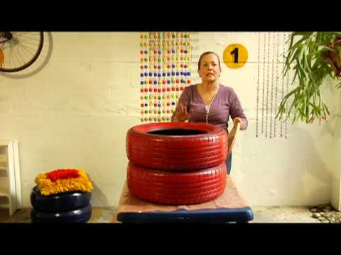 Soy Natural, Manualidad Puff de llantas - YouTube