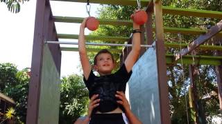 Derek Running the Jungle Gym Course