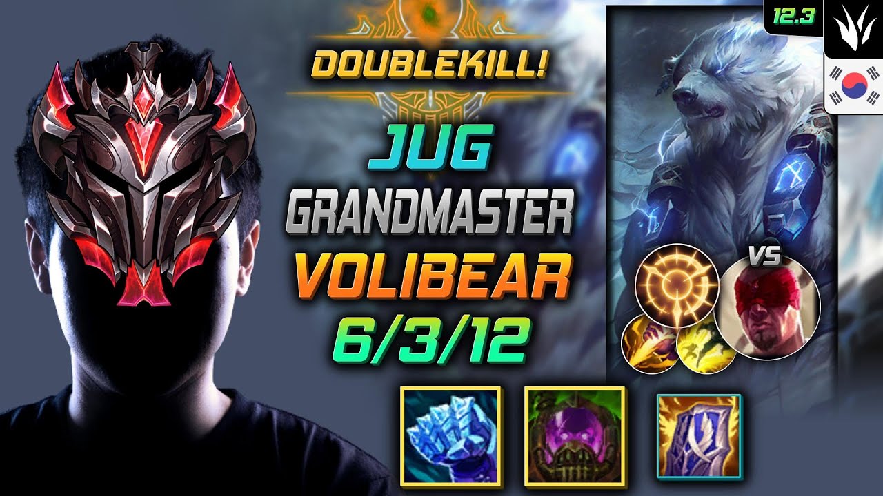 GrandMaster Volibear Jungle vs Lee Sin - Волибир Рукавица ледяного пламени - LOL KR 12.3