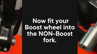 Boost Wheel in Non Boost fork like Marzocchi Bomber oder old Fox40 dh forks? Rotor rubbing?