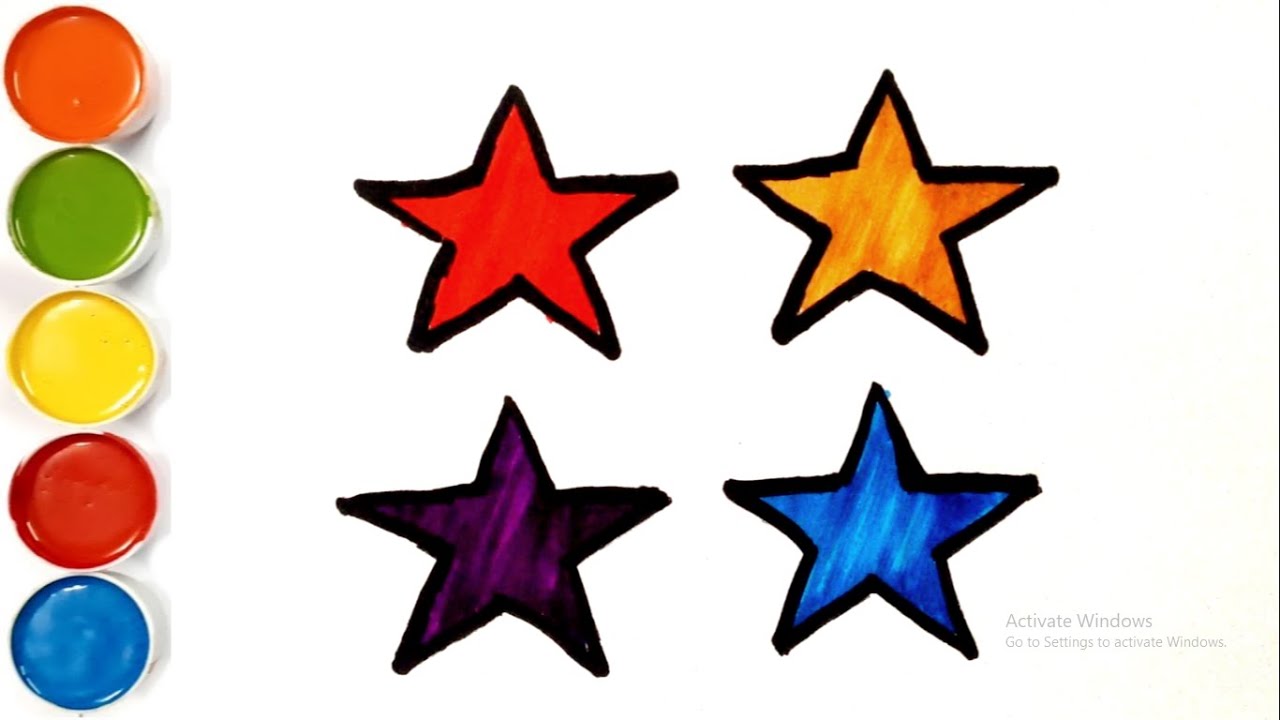 Draw Star | Star Drawing Easy | Star Drawing For Kids | How to draw ...