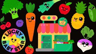 🍍Dancing Fruit & Veggies Go Shopping at the Grocery Store! 🛒 Sensory Video for Toddlers 🥕🥦 by Lucky Baby Star - sensory video fun! 🌟 80,887 views 4 months ago 13 minutes, 5 seconds