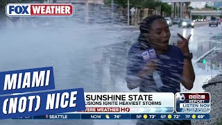 Celebrity FOX Weather's Brandy Campbell Soaked By Passing Car During Miami Flooding Wealth