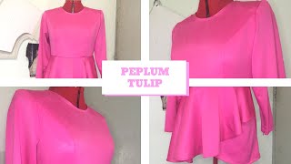 Jahit baju peplum tulip