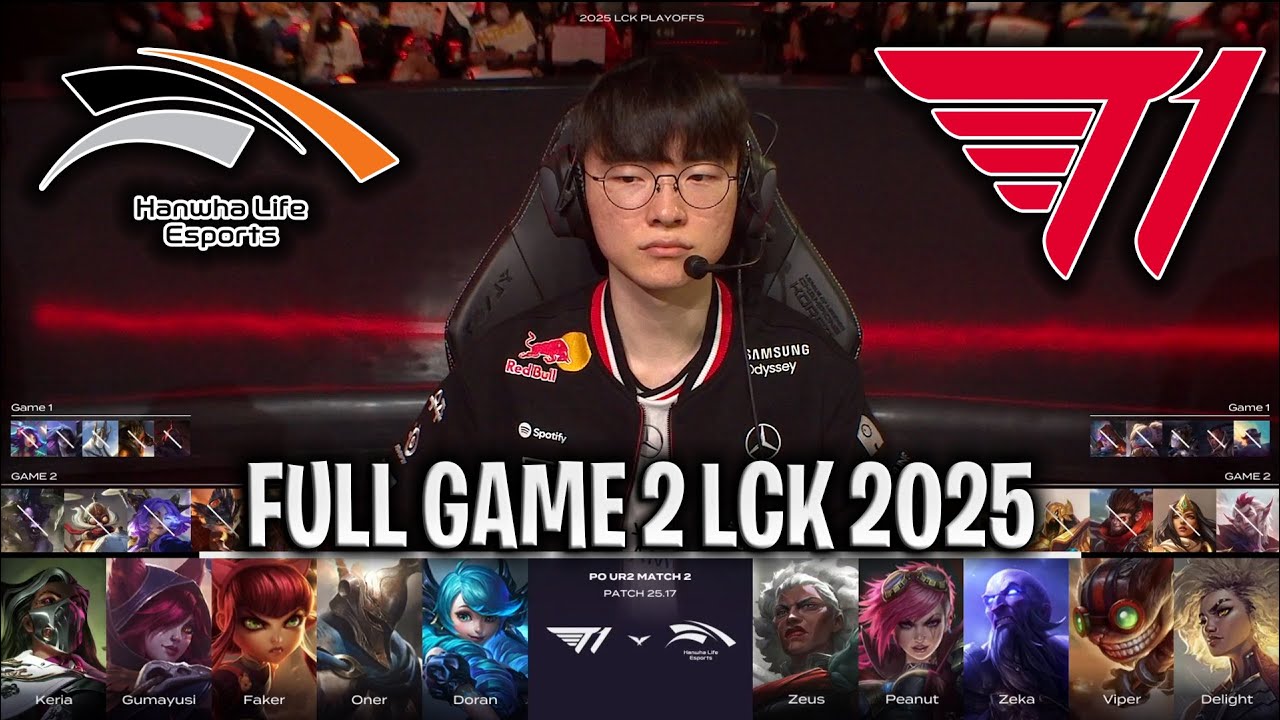 HLE vs T1 GAME 2 LCK 2025 SUMMER PLAYOFFS | HANWHA LIFE vs T1 G2 LCK 2025