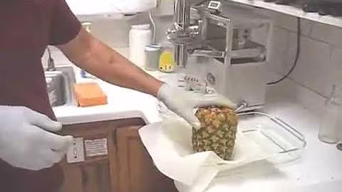 Making pineapple juice again on a Norwalk juicer