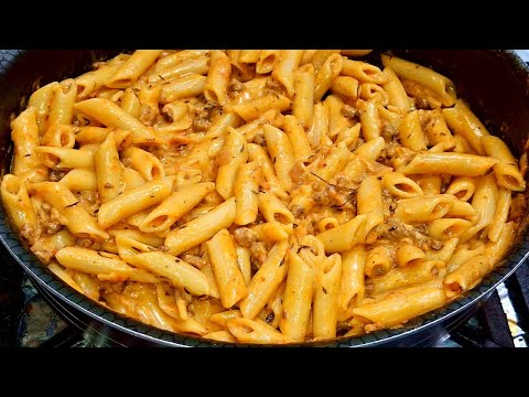 مكرونة باللحمة المفرومة مش عادية 