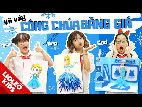 Video Vẽ váy CÔNG CHÚA BĂNG GIÁ - Noob vs Pro vs God: Giải... - youtube
