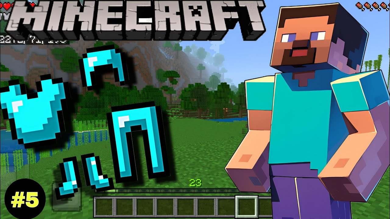 I MADE FULL DIAMOND ARMOUR IN MINECRAFT P.E. SURVIVAL #blueheat # ...