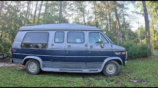 I bought a 1989 Chevy Van G20 350 motor. Camping. Future Plans.