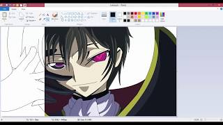 Drawing Lelouch Vi Britania from Code Geass with Microsoft Paint