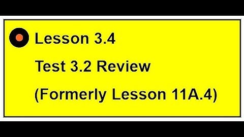 ALG1 Lesson 3.4 Test 3.2 Review