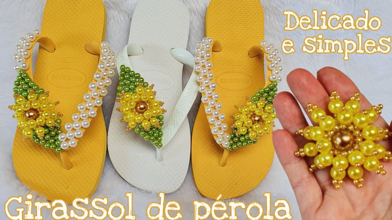 Girassol de pérola🌻 delicado e simples