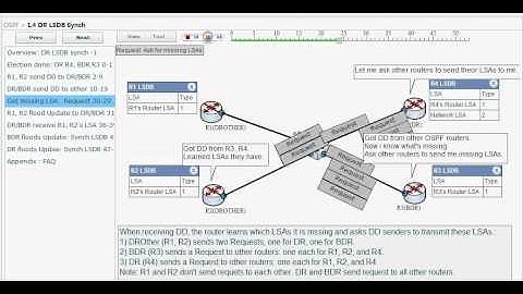 OSPF DR database synch Simulation - Animate DD, Request, Update(1.4)