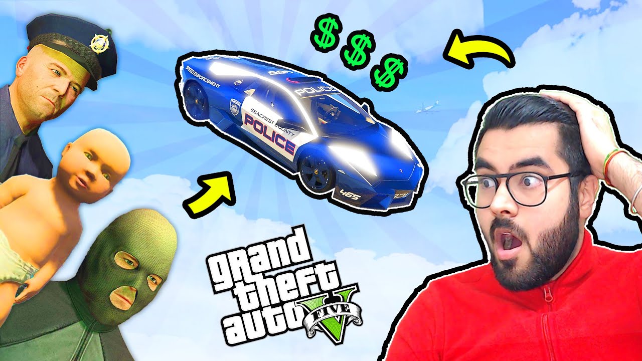 🤣 Stealing LAMBORGHINI from Police 🤑 Ft. Baby | GTA 5 Mods Funny | Hitesh KS
