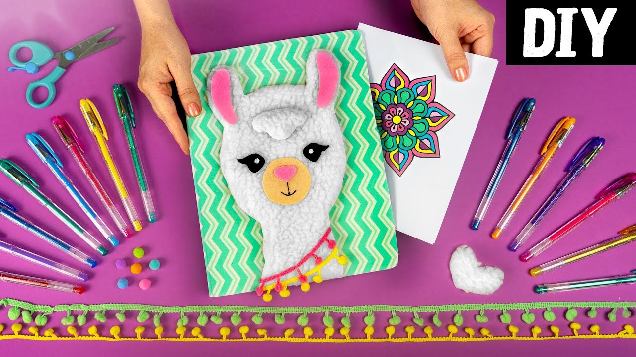 DIY Lhama 💛 Especial Volta às Aulas 💚 Estojo, Pasta e Porta Canetas