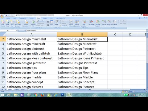 Capitalize World or Names using Proper - Microsoft Excel Tutorial