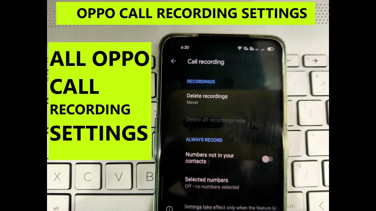 oppo A55 call recording settings