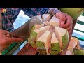 Satisfying Coconut cutting skills, street food #viral #food