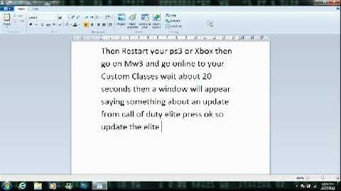 Tutorial for Mw3 Custom Class Colour Trick