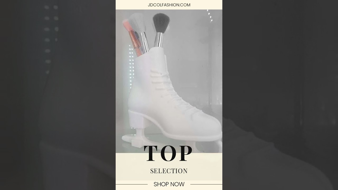 Ice Skate Makeup Brush Holder -Vanity & Home Decor Makeup Organizer and Brush Holder